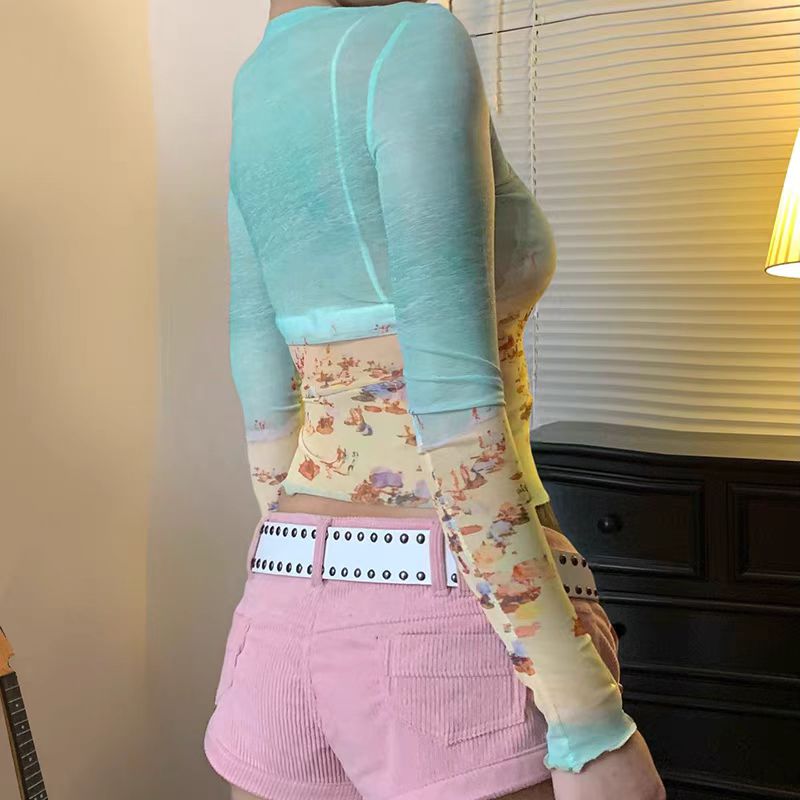 Y2K Translucent long sleeved top