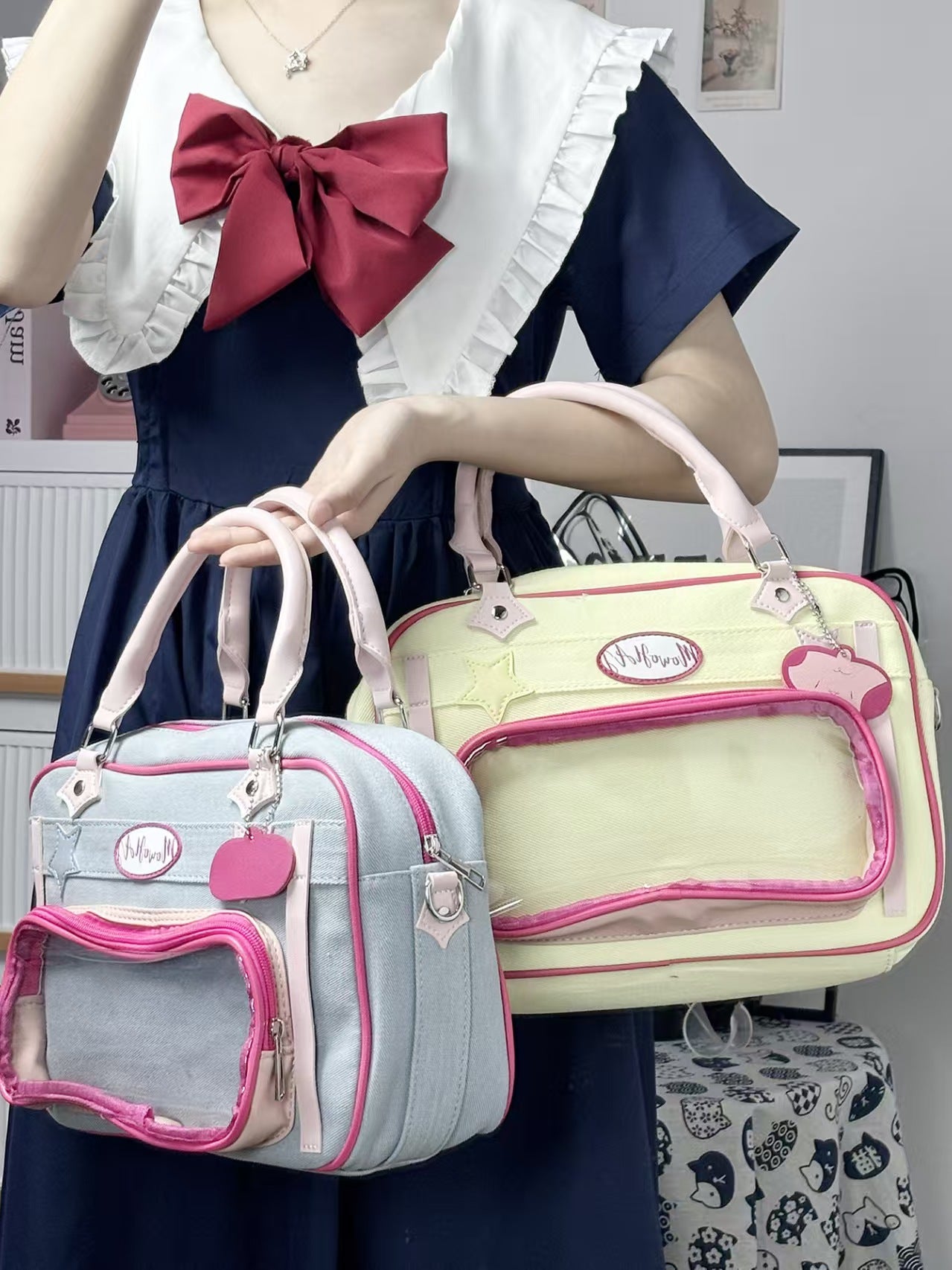 Y2K cartoon style messenger bag