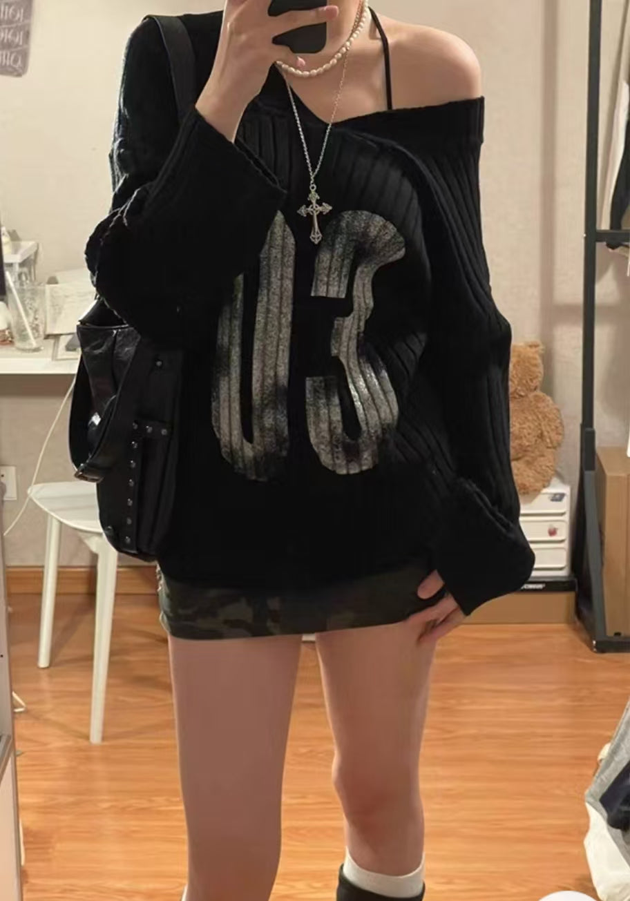 Punk style off shoulder top