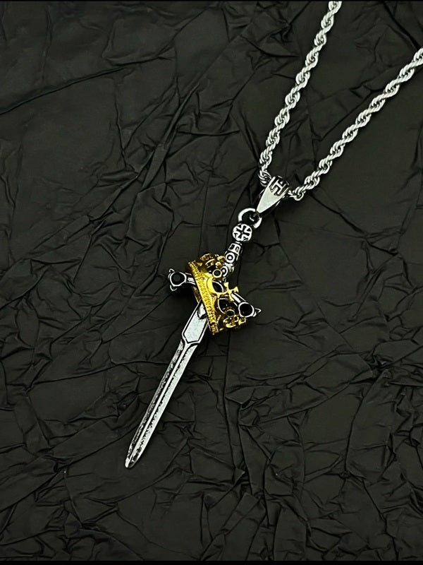 Crown and Sword Necklace