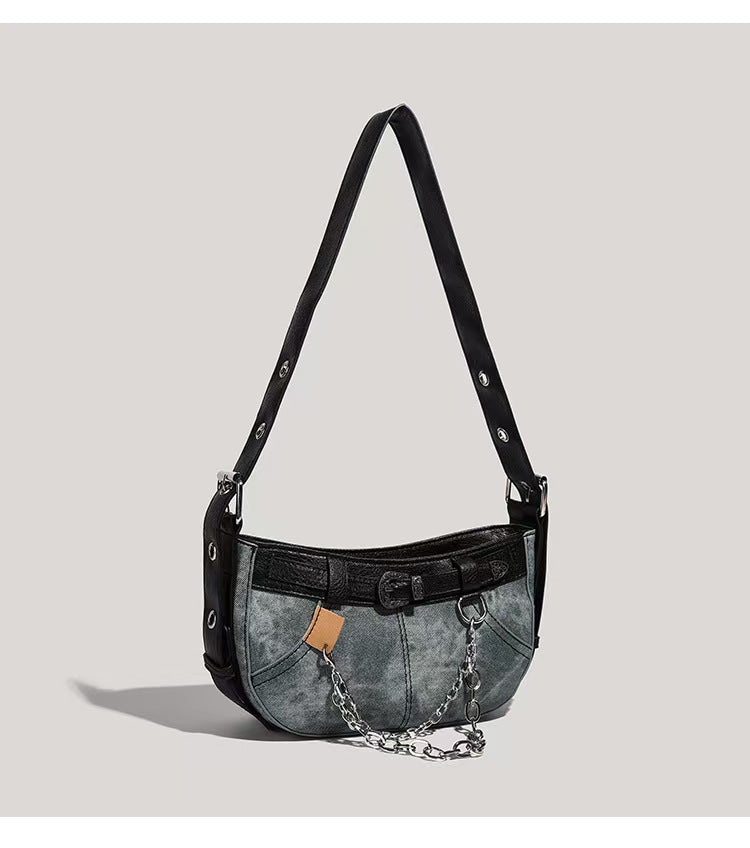 Y2K denim shoulder bag