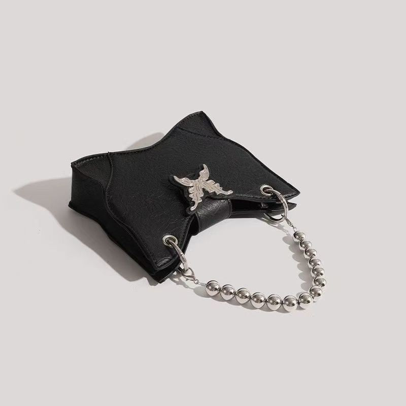 Y2K butterfly Round bead chain Handbag