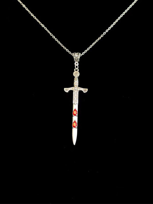 Blood and Sword Necklace – Y2K Jewelry Style Leo Necklace from Dream Crystal