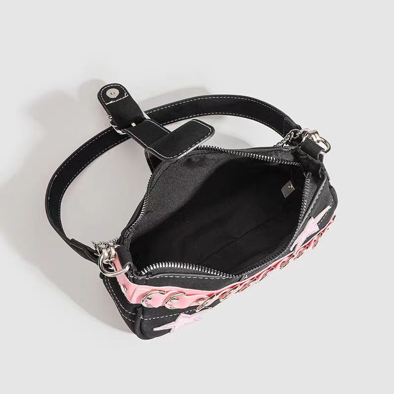 Y2K Pink star chain shoulder bag