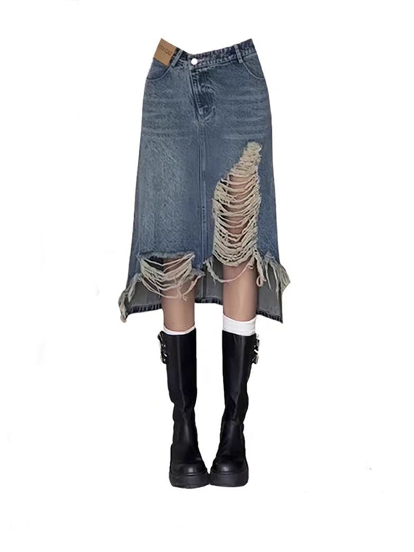 Y2K Broken denim skirt