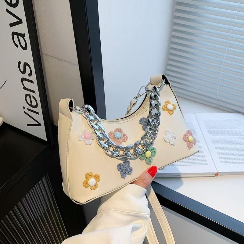Y2K colorful flower chain messenger bag