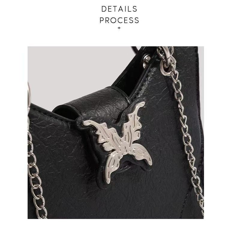 Y2K butterfly Round bead chain Handbag