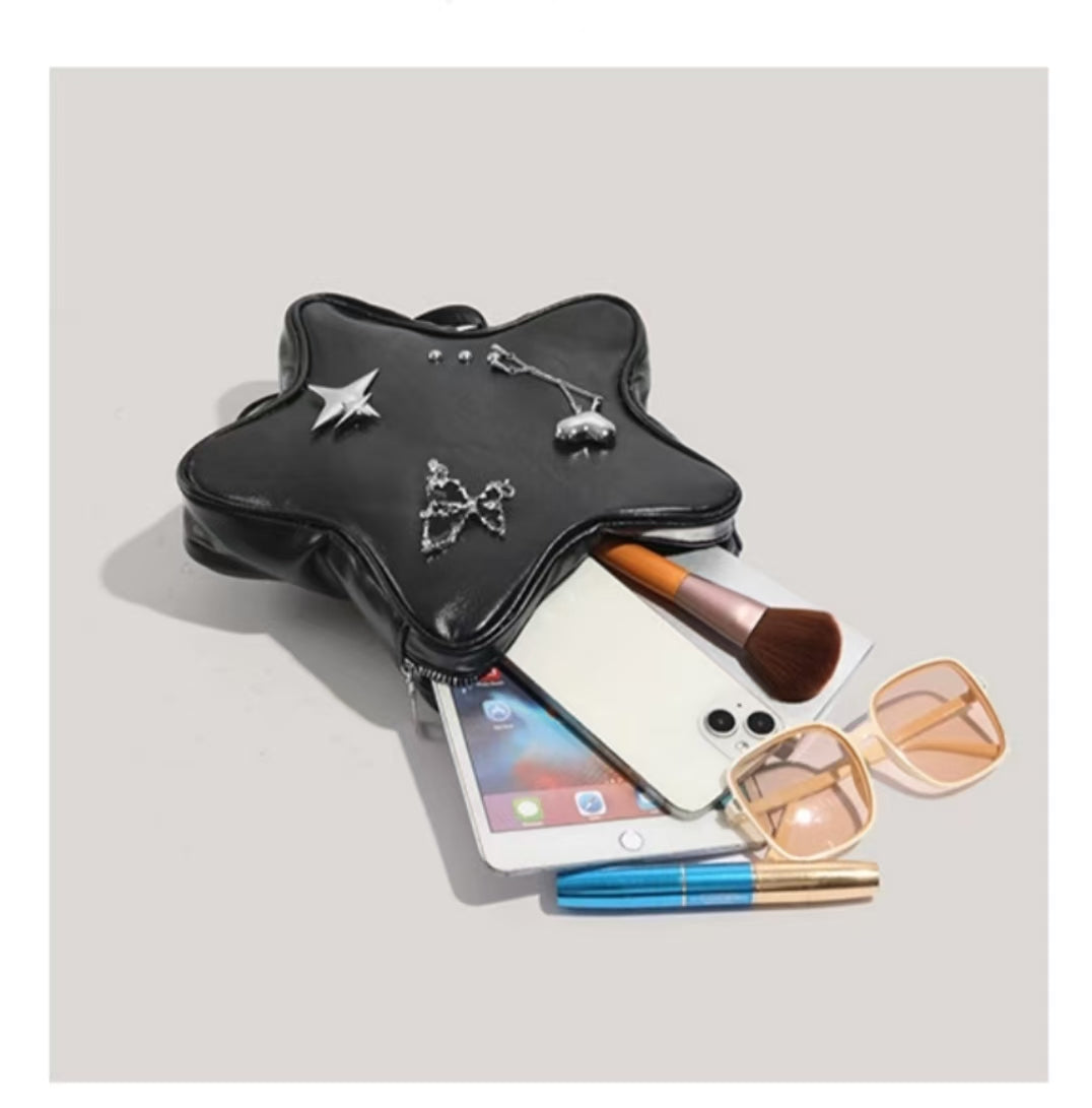 Y2K Star Black Backpack
