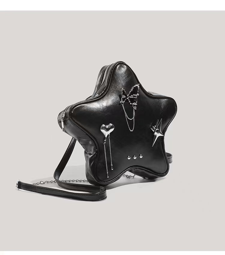 Y2K Star Black Backpack