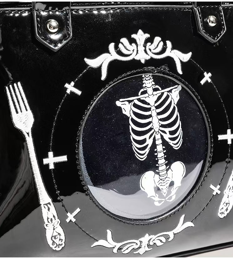 Y2K gothic style skeleton handbag