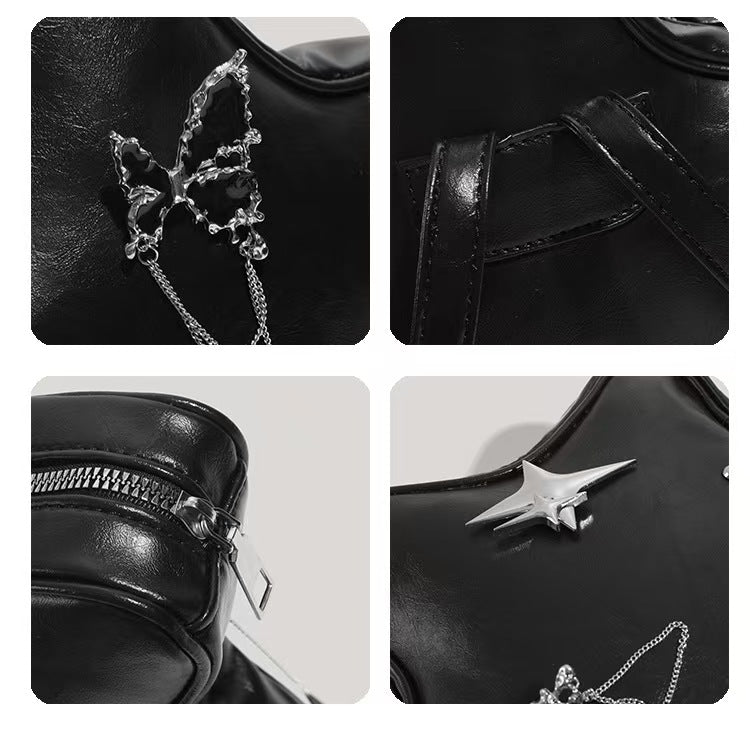 Y2K Star Black Backpack