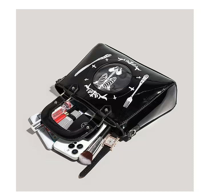 Y2K gothic style skeleton handbag