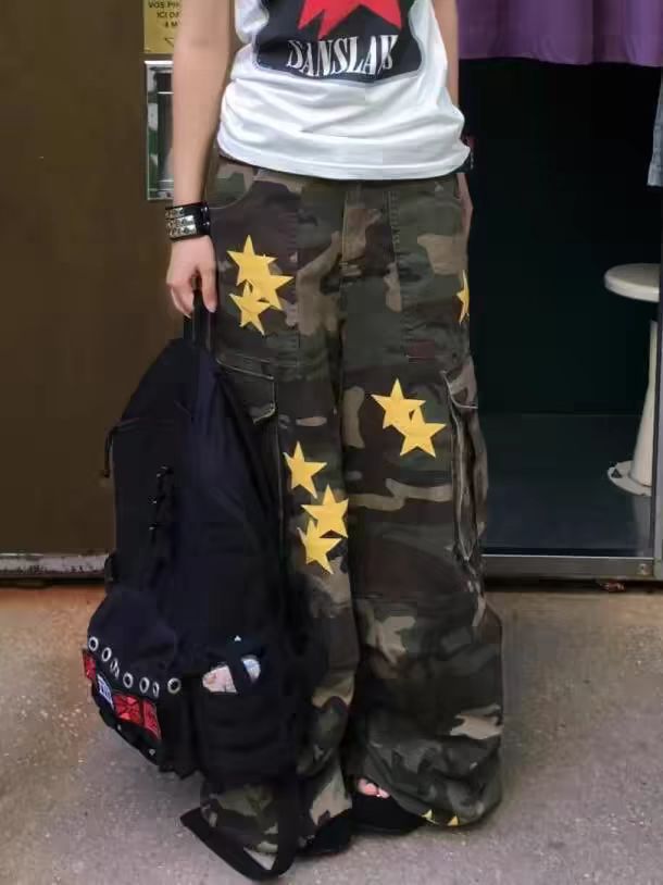 Y2K Star camouflage pants