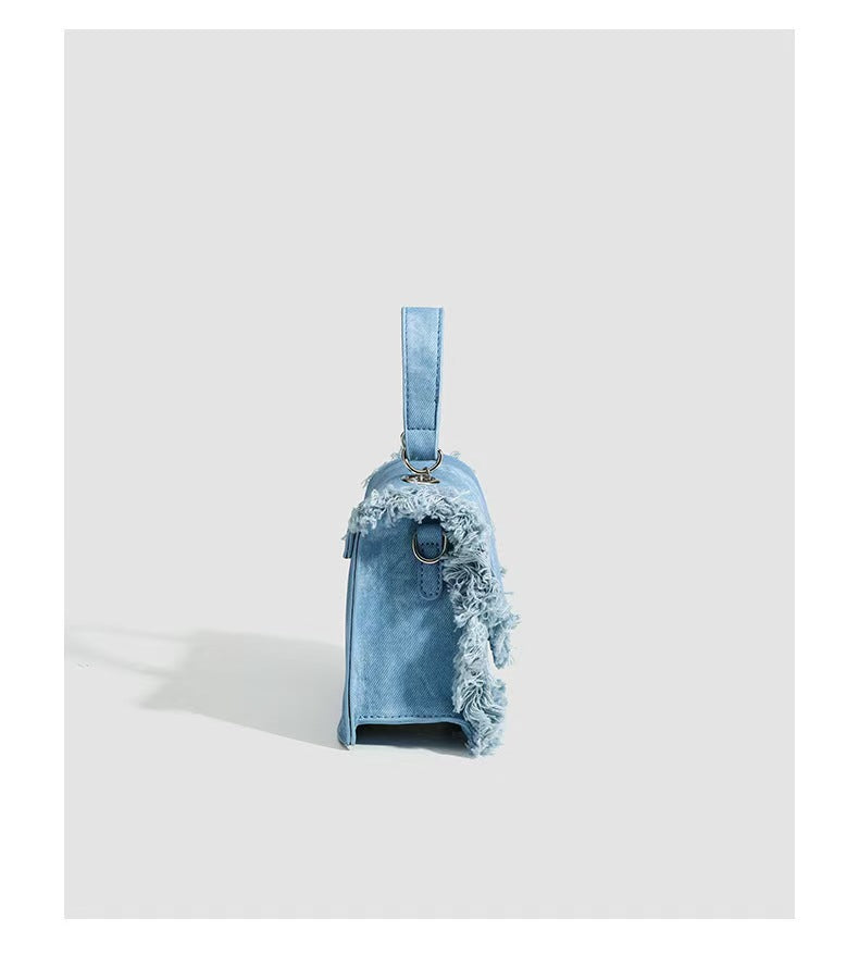 Y2K Blue tassel shoulder bag