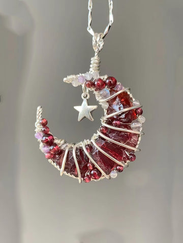 "Blood Moon" Crystal Pendant