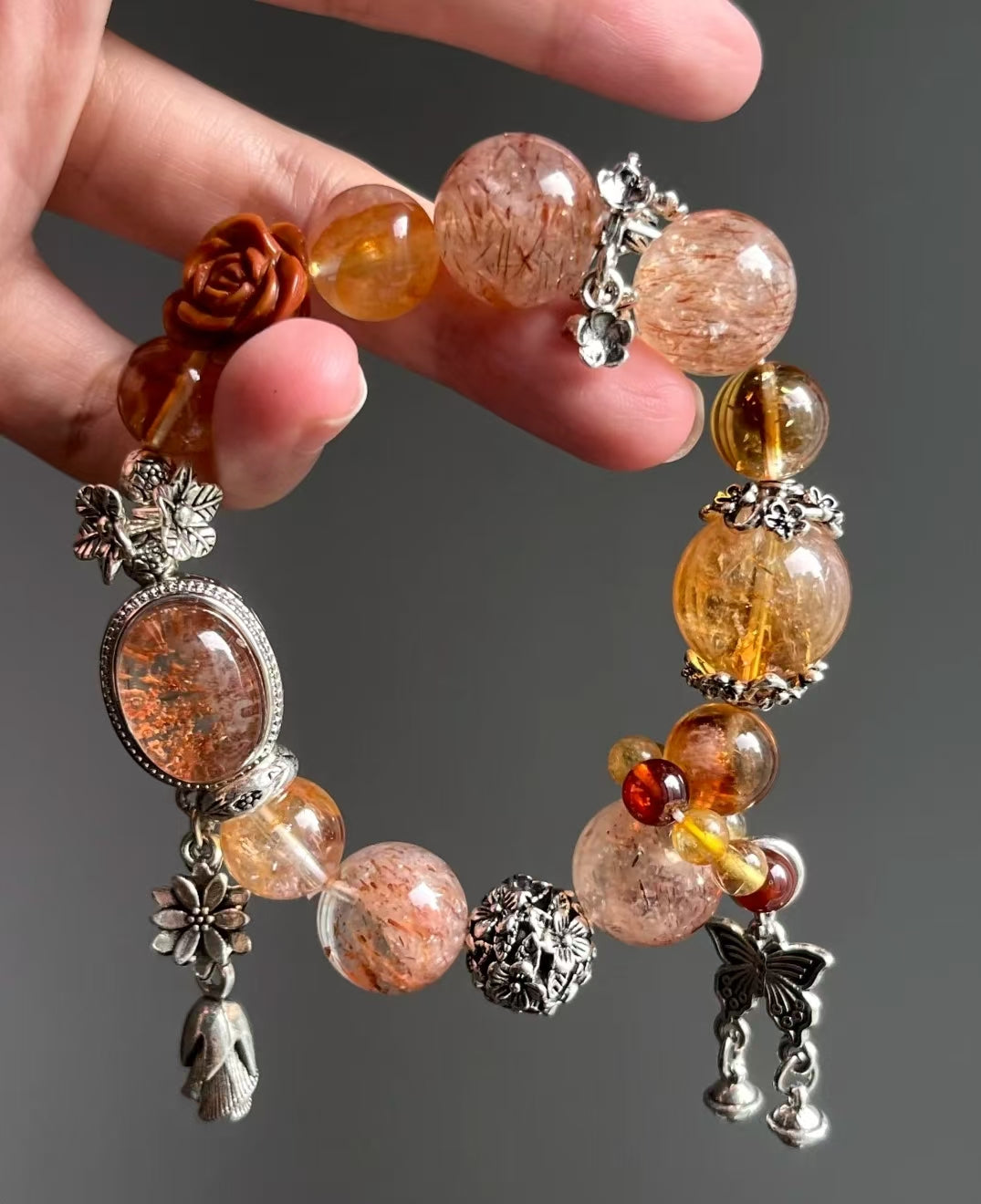 "Sunset Rose" Crystal bracelet