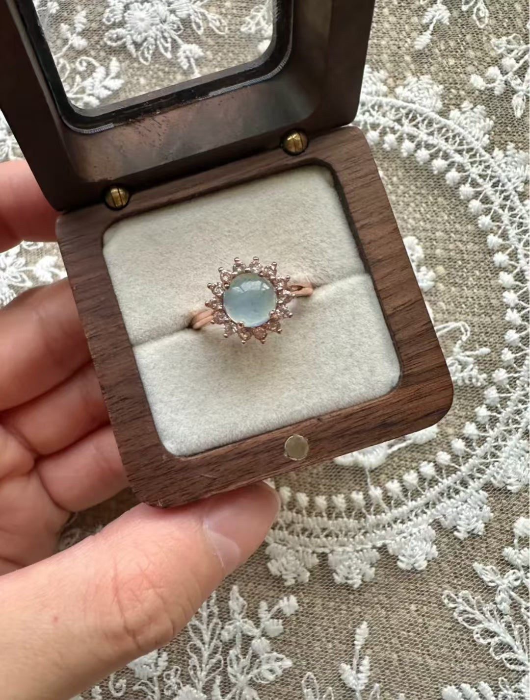 "Blue Quartz" Crystal Ring