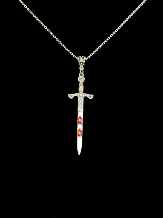 Blood and Sword Necklace – Y2K Jewelry Style Leo Necklace from Dream Crystal