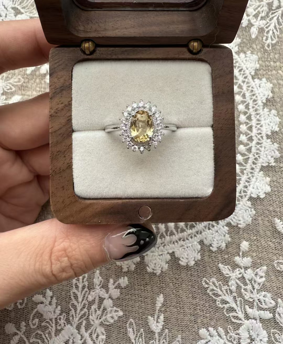 "Citrine" Crystal Ring