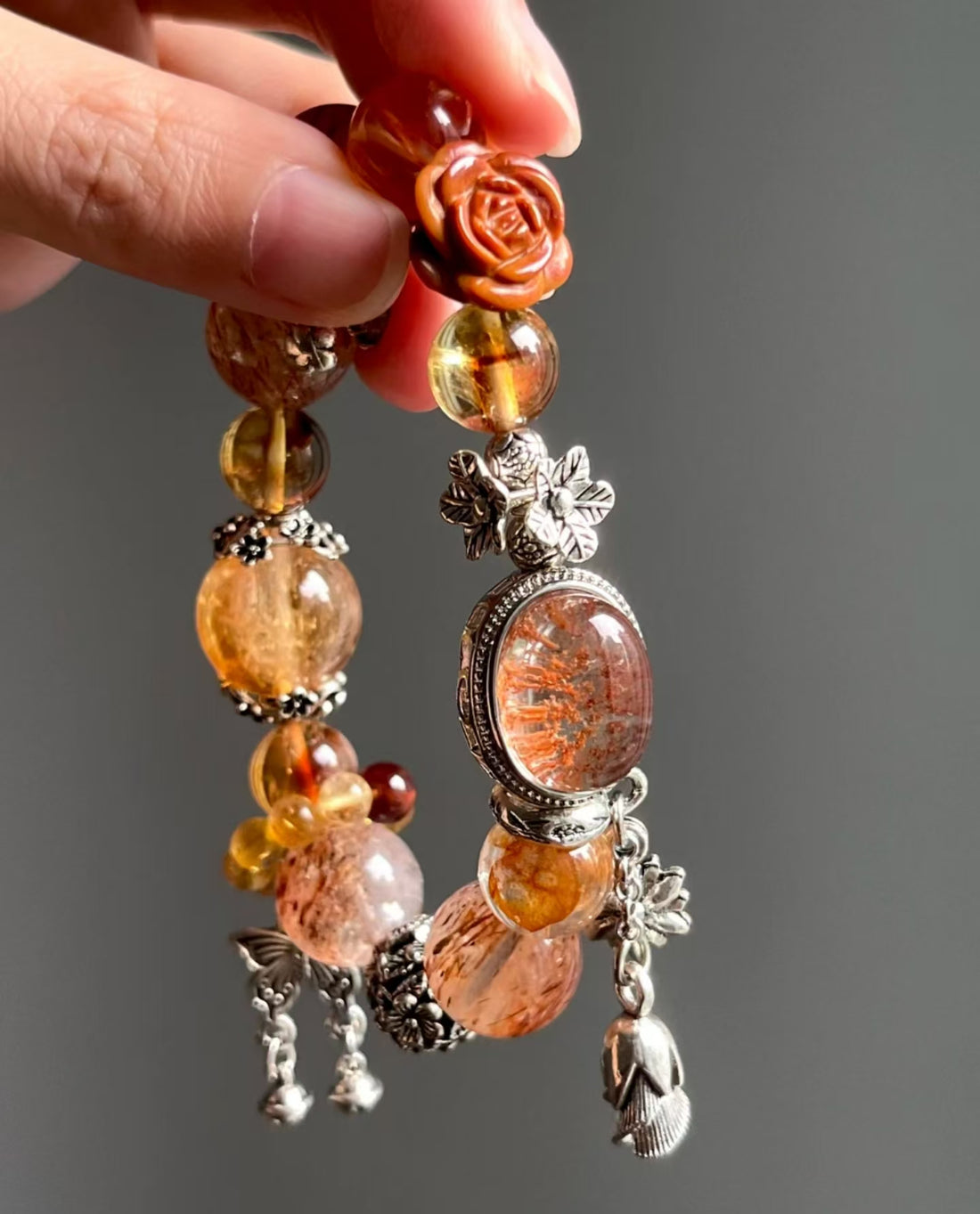 "Sunset Rose" Crystal bracelet