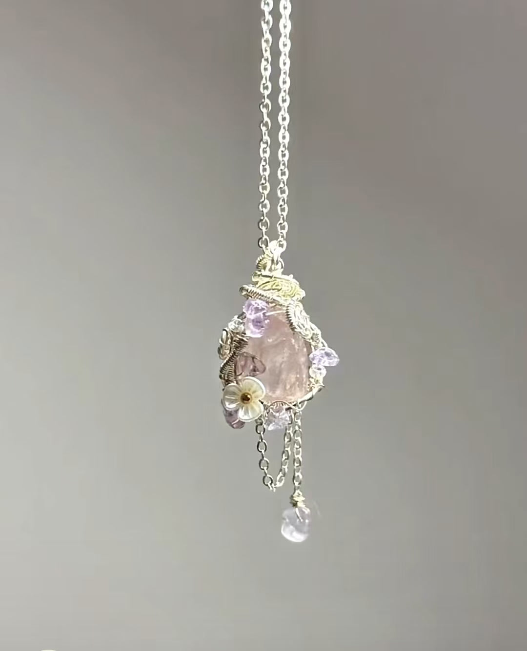 "Pink mood" Crystal Pendant